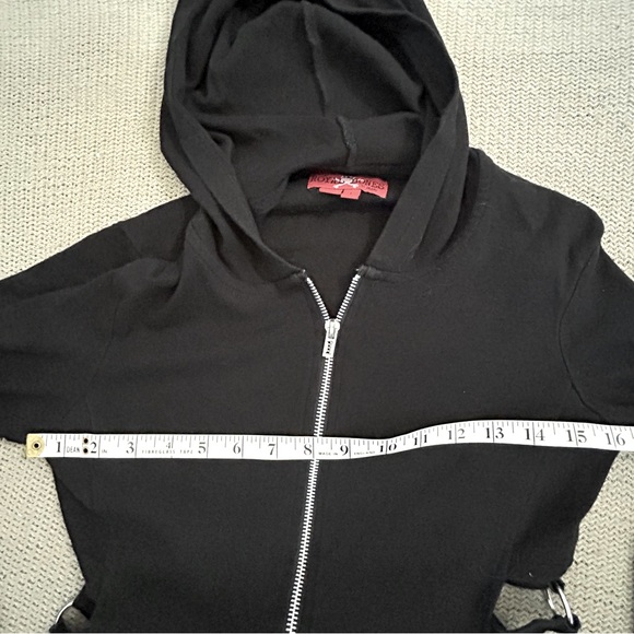 Vintage Y2K Tripp NYC Black Royal Bones Cut Out Zip Up Hoodie - Picture 10 of 15